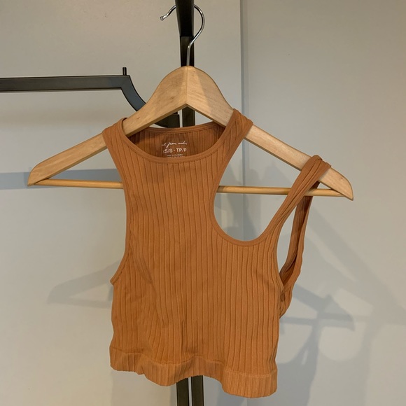 Out From Under Soko Seamless Asymmetrical Bra Top, Size XS/S, Deep Orange - Picture 3 of 5